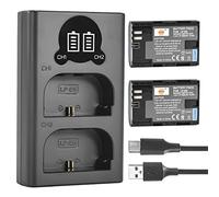 DSTE LP-E6 LPE6 Batería (Paquete de 2) y Cargador USB Dual LED Inteligente compatibles con Canon EOS 5D Mark II, DS Mark III, 5D Mark IV, 5DS, 5DS R, 6D, 7D, 7D Mark II, 80D, 70D, 60D, 60Da