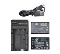 DSTE NP-120 Juego de 2 baterías de Ion de Litio y Cargador Micro USB Compatible con cámara Fujifilm FinePix 603 F10 F11 M603 F10 Zoom F11 Zoom M603 Zoom