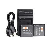 DSTE NP-40 Li-Ion Batería (2 Paquetes) Traje y Cargador Micro USB Compatible para Casio Exilim EX-FC100 EX-FC100WE EX-FC150 EX-FC150BK EX-FC150RD EX-FC160S