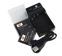 DSTE NP-BG1 - Batería de iones de litio (2 unidades) y cargador micro USB compatible con cámara Sony NP-FG1 DSC-H3 DSC-H7 DSC-H9 DSC-H10 DSC-H20 DSC-HX7V