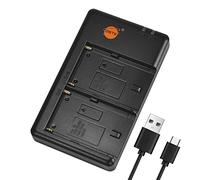 DSTE NP-F Batería USB Dual Quick Cargador Compatible para NP-F330 NP-F550 NP-F570 NP-F750 NP-F930 NP-F950 NP-F970 NP-FM50 NP-FM55H NP-FM500H NP-QM71D NP-QM91D