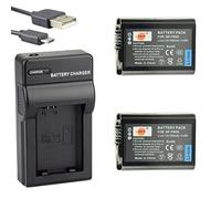 DSTE NP-FW50 Li-Ion Batería (2 Paquetes) Traje y Cargador Micro USB Compatible para Sony ZV-E10, RX10 IV, A7, A3000, A6000, A6300, A6400, NEX-3, NEX-3N, NEX-5, NEX-5N, NEX-5R, NEX-5T, NEX-6, NEX-7