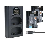 DSTE - Paquete de 2 baterías LP-E6P de 2400 mAh y cargador USB de doble ranura compatible con Canon EOS R5 Mark II, R5 Mark III, 60Da, 70D, 80D, 90D, 7D Mark II, 7D Mark III, XC10, XC15