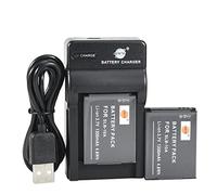 DSTE SLB-10A - Batería de iones de litio (2 unidades) y cargador micro USB compatible con Samsung P800 P1000 PL50 PL51 PL55 PL60 PL65 PL70 SL102 SL202 SL310
