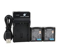DSTE VBG130 - Batería de iones de litio (2 unidades) y cargador micro USB compatible con Panasonic AG-HMC150 HMC153MC HMC70 HMR10 HMR10A HMR10E HMR10P HSC1U HDC-DX1 DX1-S DX1EG-S DX1GK DX3 HS100 0GK