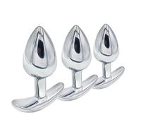 DstoLusre 3 estilos S/M/L Tapones anales de metal Dilatadores de ano vaginal Butt Plug Consolador anal de acero inoxidable Punto G Anal SM Juguetes sexuales eróticos for hombres Mujeres Parejas(M)