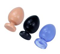 DstoLusre 6 tamaños de cuentas anales de gran tamaño, tapón Anal con ventosa, tapón Anal enorme, dilatador Anal, expansión Anal, Juguetes sexuales anales for mujeres y hombres(Black Schwarz,S)