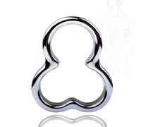 DstoLusre Anillo de pene de acero inoxidable BDSM, anillo de pene de metal con anillo de testículo, camilla de testículos, peso de testículo, juguete sexual bondage for hombres y parejas