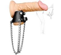 DstoLusre BDSM Anillo de cuero for el pene Anillo de testículo ajustable Pene BDSM Ball Stretcher Bondage Ball Stretcher Ball Stretcher Escroto Testículo Pene SM Juguete sexual for hombres