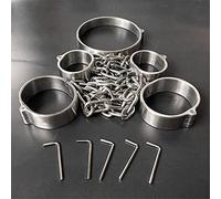 DstoLusre BDSM Bondage Puños de tobillo de mano de acero inoxidable Restricciones de cuello Esposas de cadena de metal Puños de tobillo Juego de bondage BDSM Juguetes sexuales for mujeres, hombres y p