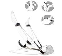 DstoLusre BDSM Bondage Restraint Sex Set Bondage Set con esposas Tobillo Puños Abierto Muslo Separador Cuerpo Ajustable Muslo Restricción Conjunto SM Juguete Sexual for Parejas