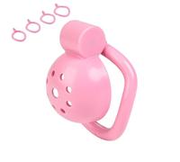 DstoLusre BDSM Jaula de castidad Bondage Jaula for pene masculino con juego de 5 anillos + Tapón uretral de metal Hombres Cinturón de castidad SM Chastity Cock Cage Juguete sexual for hombres(Set)