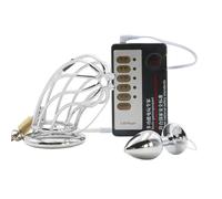 DstoLusre BDSM-jaula de castidad for pene de Metal for hombres, jaula de castidad, anillo for pene, tapón Anal/Kit de sujeción de tapón Anal, Juguetes sexuales eróticos SM for hombres(B,40MM)