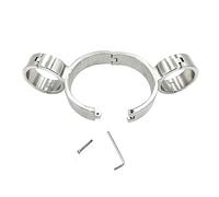 DstoLusre Bondage BDSM, cuello de acero inoxidable, Collar sexual, esposas, muñequeras, juego de sujeción, Juguetes sexuales bloqueables for parejas(Männer)