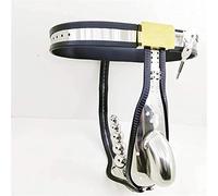 DstoLusre Cinturón de castidad con cerradura BDSM, ropa interior for hombre, jaula for pene de acero inoxidable, jaula for pene con tapón anal, cinturón de castidad transpirable, juego de privacidad B