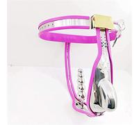 DstoLusre Cinturón de castidad con cerradura BDSM, ropa interior for hombre, jaula for pene de acero inoxidable, jaula for pene con tapón anal, cinturón de castidad transpirable, juego de privacidad B