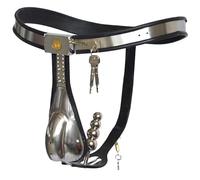 DstoLusre Cinturón de castidad con jaula de pene de metal for hombres Cinturón de castidad de acero inoxidable Dispositivo de castidad SM Bondage Chastity Lock Bragas de castidad sexy for hombres(100/