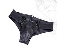 DstoLusre Cinturón de castidad de cuero for hombres y mujeres, cinturón de castidad ajustable con cordones, cinturón de castidad con bloqueo de pene, Bondage de cuero, Juguetes sexuales