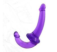 DstoLusre Consolador doble consolador anal de silicona, pene doble, tapón anal sin tirantes, doble penetración, punto G, juguete sexual SM for parejas lesbianas(Violett)
