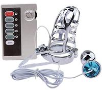 DstoLusre Dispositivo de Castidad de Metal BDSM, juego de jaula for pene for hombre, jaula de bloqueo for pene con anillo ajustable, cinturón de castidad Bondage, juguete sexual erótico SM(Ring Ø 50mm