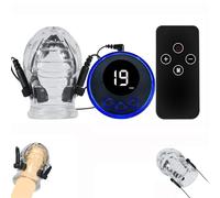 DstoLusre Funda de silicona for pene BDSM con host y control remoto, anillo for glande, anillo for pene, juguete sexual erótico SM for hombres