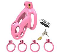 DstoLusre Jaula de castidad for hombres, jaula de castidad for pene, juego de cinturón de castidad masculina, jaula for pene con 4 anillos for pene, abstinencia SM Bondage, juguetes sexuales for hombr