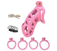 DstoLusre Jaula de castidad for hombres, jaula de castidad for pene, juego de cinturón de castidad masculina, jaula for pene con 4 anillos for pene, abstinencia SM Bondage, juguetes sexuales for hombr