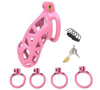 DstoLusre Jaula de castidad for hombres, jaula de castidad for pene, juego de cinturón de castidad masculina, jaula for pene con 4 anillos for pene, abstinencia SM Bondage, juguetes sexuales for hombr