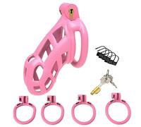 DstoLusre Jaula de castidad for hombres, jaula de castidad for pene, juego de cinturón de castidad masculina, jaula for pene con 4 anillos for pene, abstinencia SM Bondage, juguetes sexuales for hombr