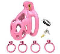 DstoLusre Jaula de castidad for hombres, jaula de castidad for pene, juego de cinturón de castidad masculina, jaula for pene con 4 anillos for pene, abstinencia SM Bondage, juguetes sexuales for hombr