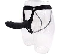 DstoLusre Pantalones consoladores grandes huecos, alargador de pene, cinturón con correa, consoladores con arnés ajustable, Juguetes sexuales eróticos SM for hombres(Black Schwarz,Large)