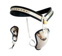 DstoLusre SM Penis Cage Jaula de castidad de acero inoxidable Cinturón de castidad for hombres SM Chastity Cage Metal BDSM Bondage Cinturón de castidad Cinturón de castidad con enchufe Juguete sexual