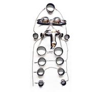 DstoLusre Sujetador de cuello for mujer de acero inoxidable, dispositivo de castidad con anillo en el muslo, ropa interior de castidad de metal, cinturón de castidad, pantalones de castidad, 9 piezas,