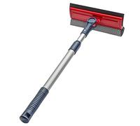 DSV Limpiacristales profesional estándar para ventanas (esponja limpiacristales 2 en 1 y tira de goma suave con barra de extensión telescópica de 70 cm ajustable para limpiar desde múltiples ángulos)