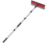 DSV Standard Limpiacristales profesional | Esponja limpiadora de ventanas 2 en 1 y tira de goma suave de 10 pulgadas con barra de extensión telescópica de 34 pulgadas y 34 pulgadas | Ajustable para