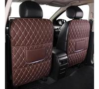 DSWERMG 2 Piezas Coche Almohadilla Antipatadas Asiento para Alfa Romeo Giulietta 145 146 147 155 156 159 164 166 SZ 4C 8C, Protector Respaldo Asiento con Storage, Accesorios Coche,Coffee-Long