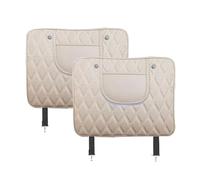 DSWERMG 2 Piezas Coche Almohadilla Antipatadas Asiento para BYD FangChengBao Leopard 5, Protector Respaldo Asiento con Storage, Accesorios Coche,Beige-Short