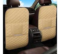 DSWERMG 2 Piezas Coche Almohadilla Antipatadas Asiento para Peugeot Rifter Bipper RCZ 5-Sitzer Luxus, Protector Respaldo Asiento con Storage, Accesorios Coche,Beige-Long
