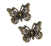 DSWZLQDXB 2 Manijas Armario Antiguo Manillas para cajones Bronce gabinetes Pomos puerta para niños Retro Tiradores de Aleación de zinc para habitación infantil (Butterfly)