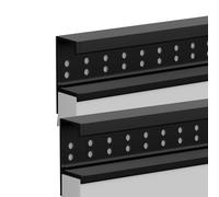DSWZLQDXB 2 piezas Tiradores Aleación de aluminio de Tirón Forma de G Agujeros de ventilación Perilla Invisible Manija Gabinete Manija Armario Oculta Manillas para cajón,Cocina,baño (60cm,black)