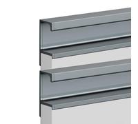 DSWZLQDXB 2 piezas Tiradores Aleación de aluminio de Tirón Forma de G Perilla Invisible Manija Gabinete Sin ranuras Manija Armario Oculta Manillas para cajón,Mueble de Cocina,baño (100cm,Dark Grey)