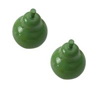 DSWZLQDXB 2 piezas Tiradores de armario Latón Manija de Puerta Diseño de la pera Manillas Tirón Perillas Asas de gabinete Un solo orificio (green)