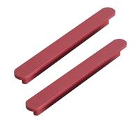 DSWZLQDXB 2 Tiradores de Aleación de aluminio Asas de gabinete En forma de T redondeada Manijas de puerta Manillas barral Para Cocina Perilla colgantes Armarios Pomos Tire (Hole spacing 128mm,red)