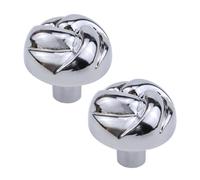 DSWZLQDXB 2x Gabinete Manija de Puerta Manillas Aleación de zinc Armarios Tirón de la Tiradores Hogar Muebles de Cocina Hardware Perillas De un solo orificio Asas de gabinete (Bright Silver)