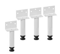 DSWZLQDXB 4 Piezas Pies de Mesa Acero al Carbono Pies Ajustable Patas de Mueble de Metal pie de Mueble Fijación Doble pie de Cama,Mueble TV (35cm,White)