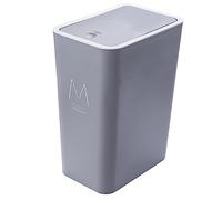 DSXH Cubo de Basura de Mesa con Tapa, ubo de basura de plástico, 15 litros, cubo de basura portátil, para cocina, tocador, dormitorio, mostrador (34 cm x 25.5 cm x 17.5 cm) (gris)