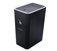 DSXH Cubo de Basura de Mesa con Tapa, ubo de basura de plástico, 15 litros, cubo de basura portátil, para cocina, tocador, dormitorio, mostrador (34 cm x 25.5 cm x 17.5 cm) (Negro)