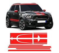 DSYCAR 1Set Car Hood Stripes Trunk Bonnet Rear Body Kit Puerta Lateral Stripe Skirt Skirt Sticker para Mini Countryman Accesorios (Rojo)