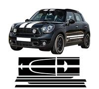 DSYCAR 1Set Car Hood Stripes Trunk Bonnet Rear Body Kit Puerta Lateral Stripe Skirt Skirt Sticker para Mini Countryman Accesorios (Blanco)