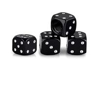 Dsycar con Estilo Dice Válvulas Caps Motocicleta Neumáticos de Coche Rueda Válvula Stem Dust Caps para Car Styling Decoración - 4 Unids/Lote- (Negro)